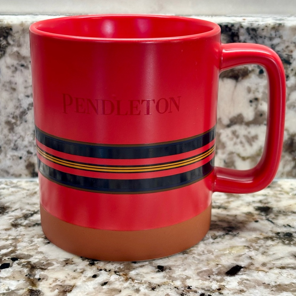 Pendleton Coffee Mug Red Stripe National Parks Collectible Stoneware 18oz